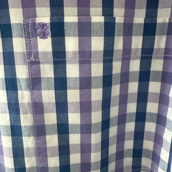 Blue, White & Purple Check Izod Large Shirt - Picture 8 of 11